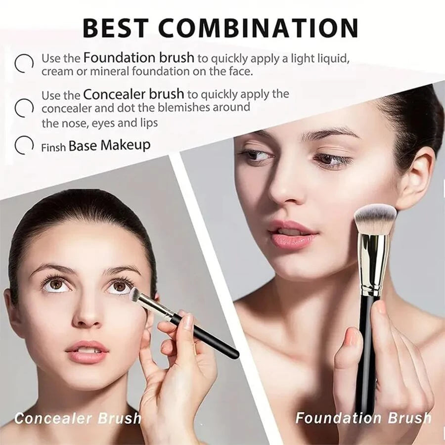 Foundation & Concealer Brush Set – Blending Contour Brushes Makeup Brush Set QXL