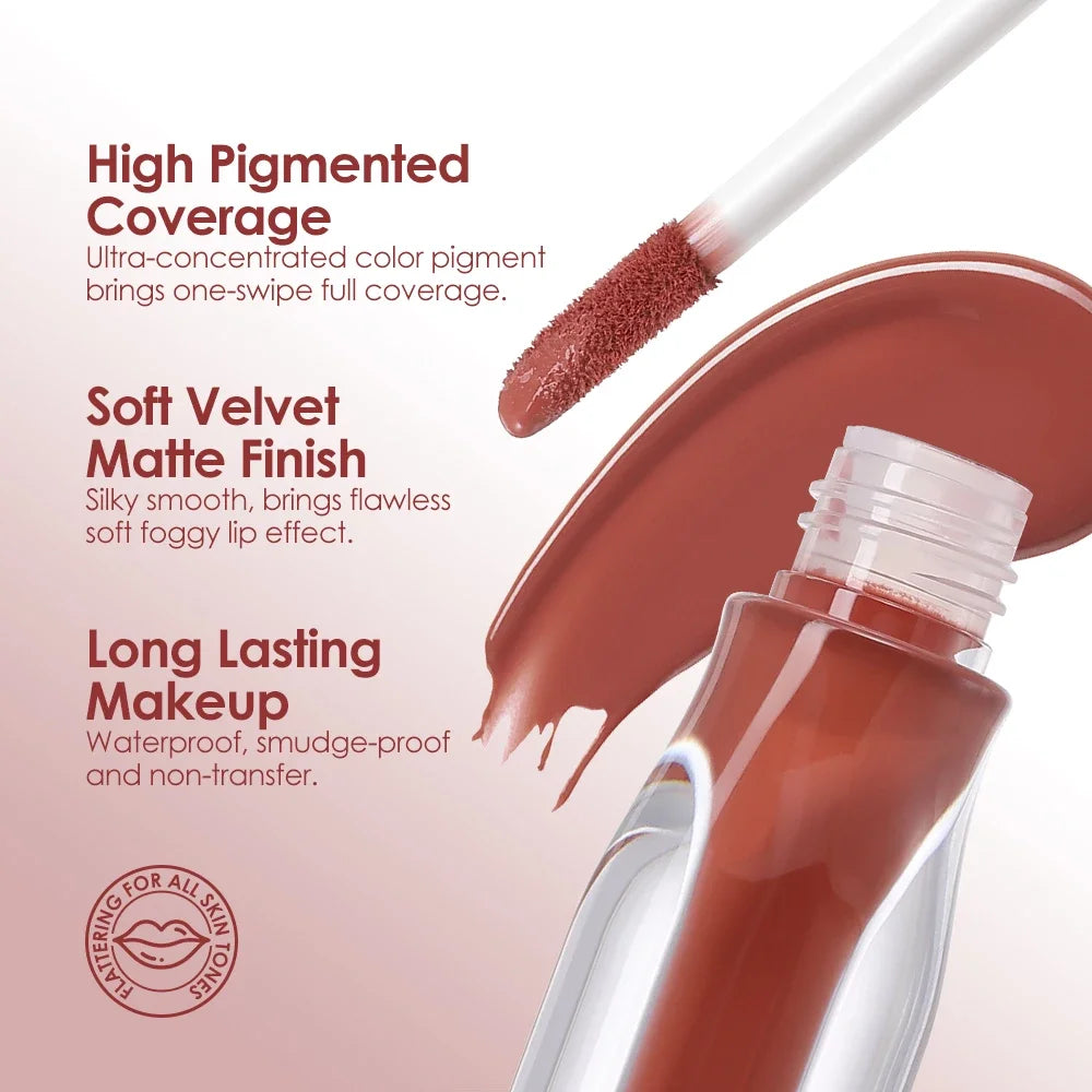 Clubday 6-Pack Velvet Matte Lip Gloss | Rich Long-Lasting Color Matte Lip Gloss Set QXL