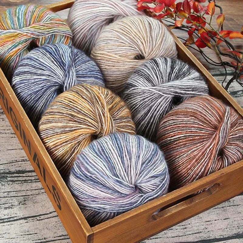 Rainbow Wool Alpaca Blend Yarn Ball | Worsted Weight 50g Knitting Crochet Yarn QXL
