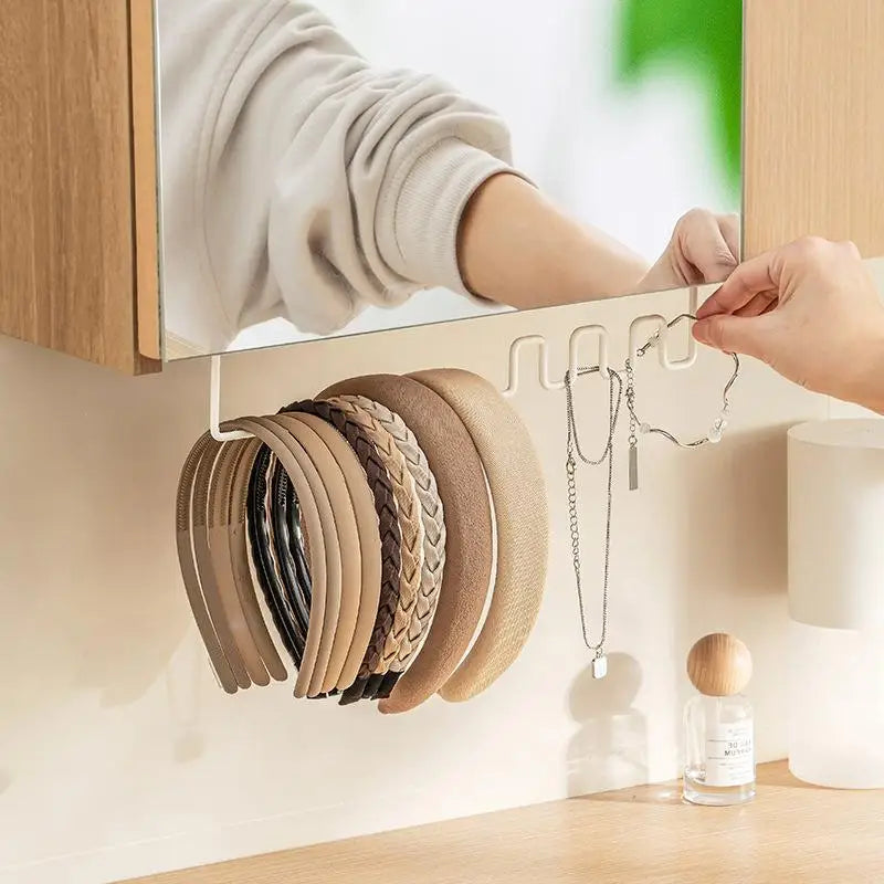 Over-Cabinet Hanging Storage Rack | No-Drill Bathroom Organizer Cabinet Hanging Organizer QXL