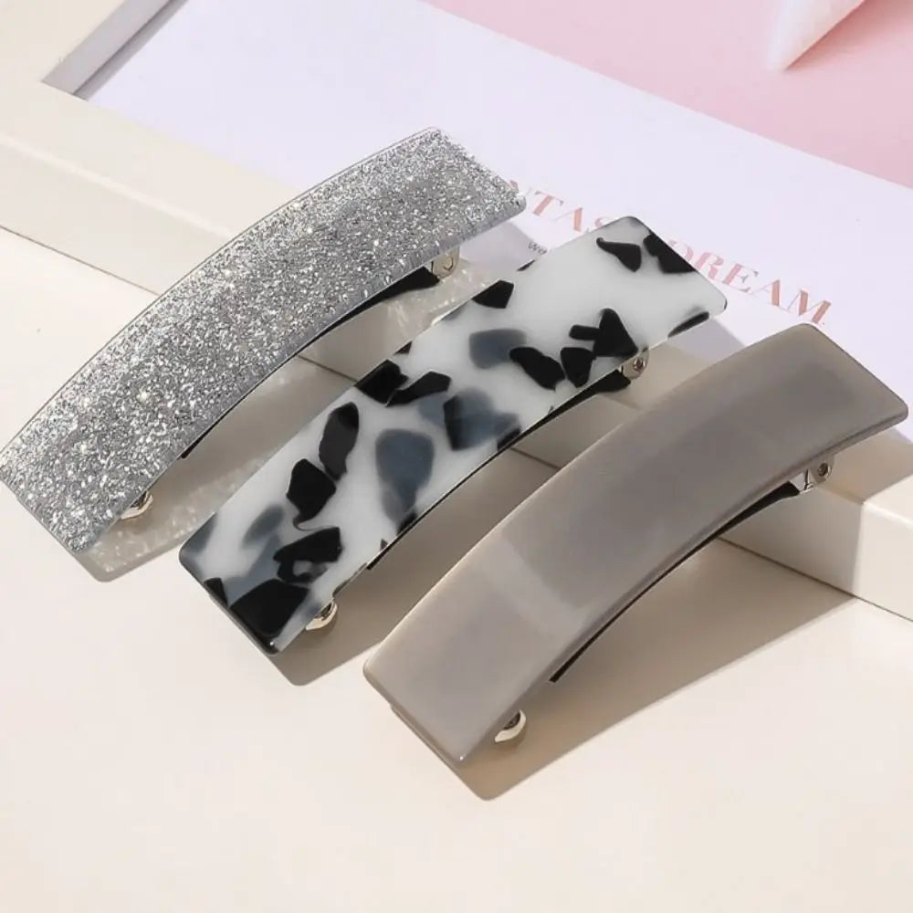 Large Acetate French Barrette Hair Clip | Square Gripper Hair Barrette Clip QXL