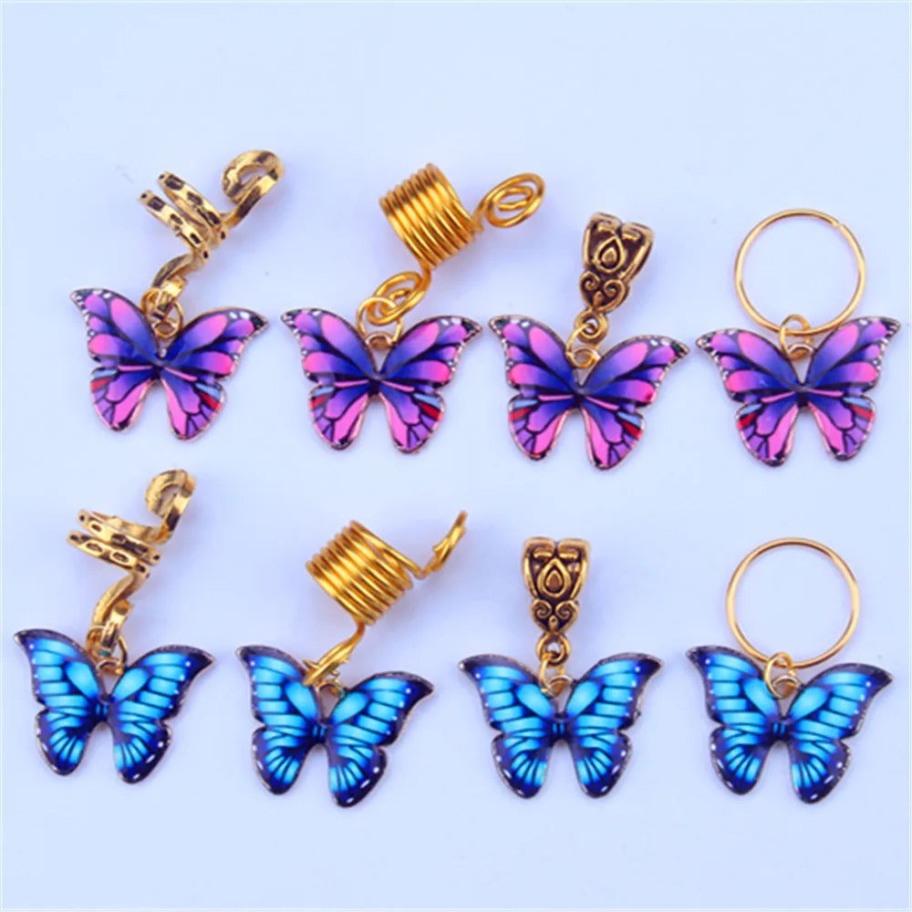 5-Pack Butterfly Dreadlock Hair Rings | Braid & Twist Pendants Dreadlock Hair Rings QXL
