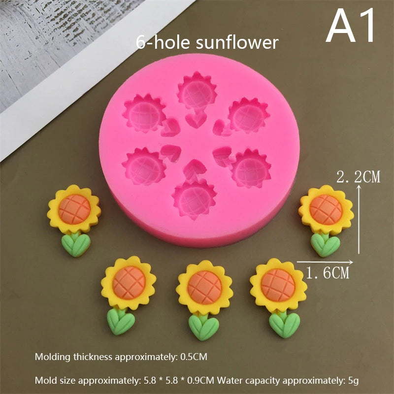 Cartoon Flowers Bow Bee Fondant Silicone Mold | Cake Decor Fondant Silicone Mold QXL A1