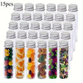 Plastic Test Tubes with Aluminum Screw Caps – Multi-Use Storage Storage Tubes QXL 15pcs
