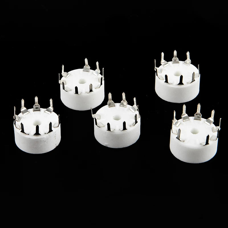 5-Pack Ceramic 9-Pin B9A PCB Tube Socket | 12AX7 12AT7 HiFi Vacuum Tube Socket QXL