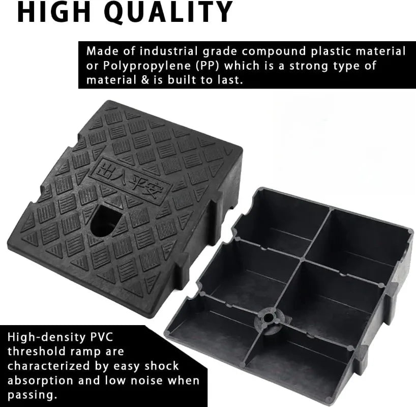 Portable PVC Curb Ramp 16–19cm | Anti-Slip Driveway Slope Curb Ramp QXL