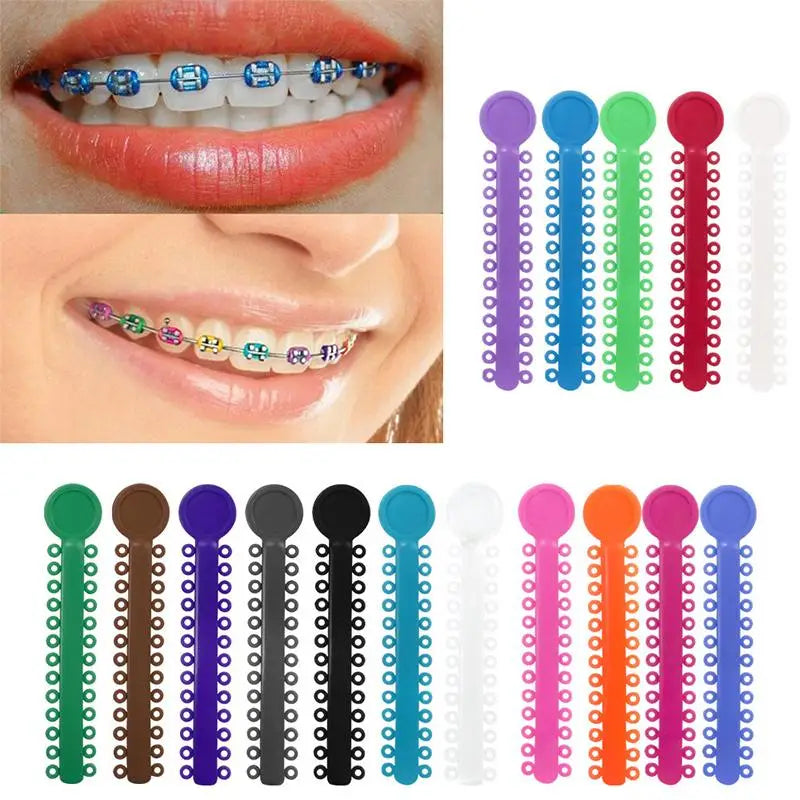 1040-Piece Colourful Orthodontic Elastic Tie Bands for Braces Orthodontic Elastic Ties QXL
