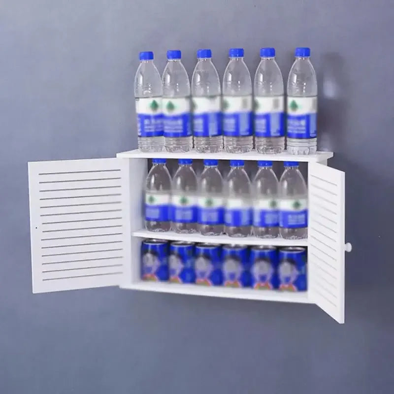 Punch-Free Wall-Mount Router Shelf & Cable Storage Box Wall Storage Shelf QXL