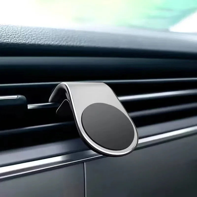 L-Shaped Magnetic Car Phone Mount | Air Vent Holder Car Phone Mount QXL Silver 1pc