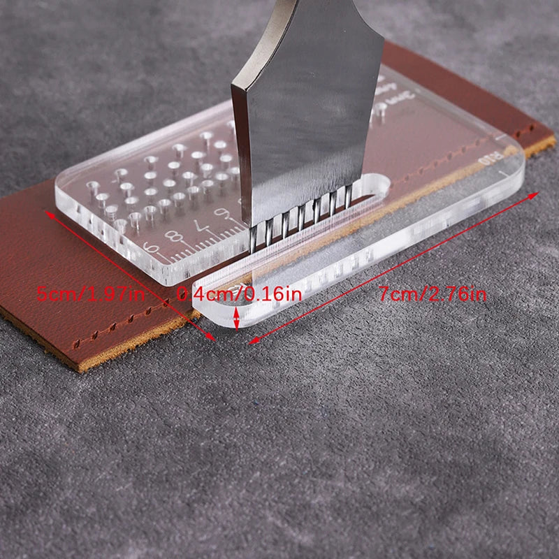 Acrylic Leather Cutting Distance Ruler 4mm Stitching Guide Tool