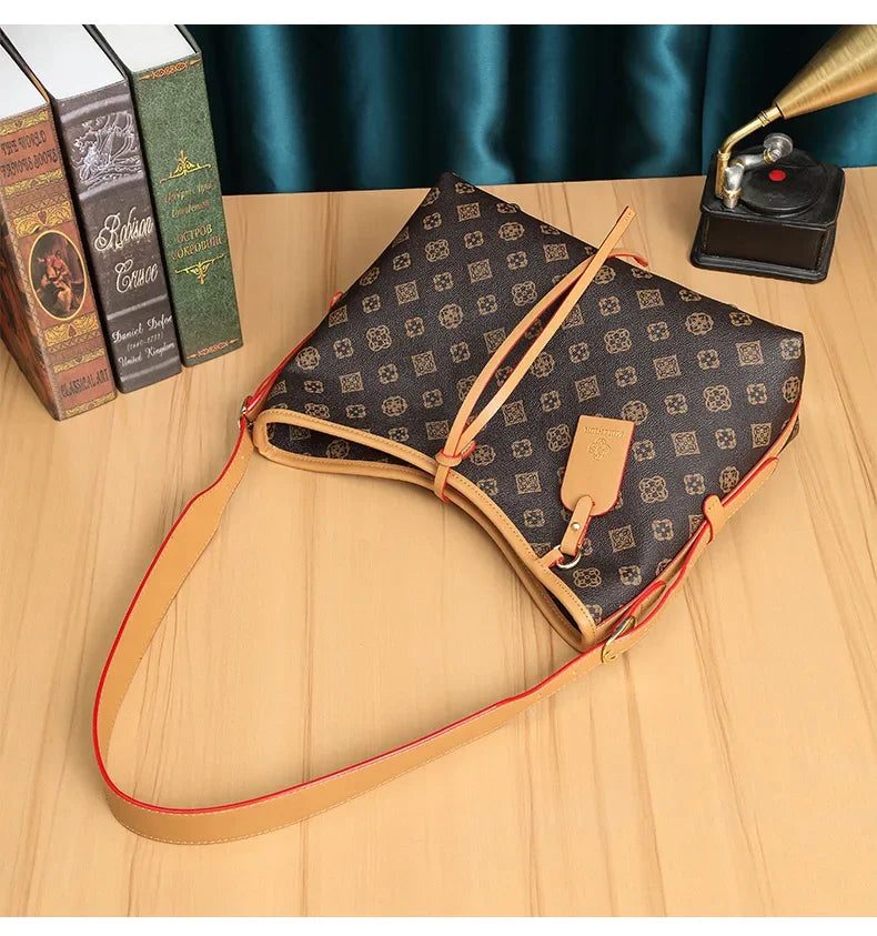 Retro Luxury Leather Diaper Bag | Large Crossbody Tote Diaper Bag Tote QXL