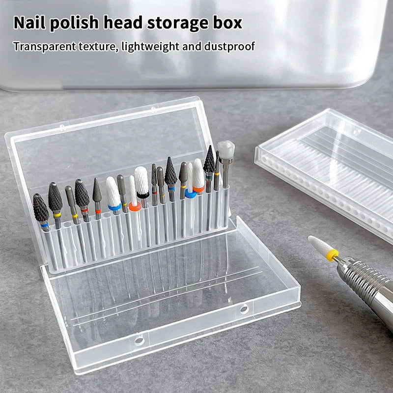 20/24-Hole Nail Drill Bit Storage Box & Organizer | Dustproof Nail Bit Organizer QXL