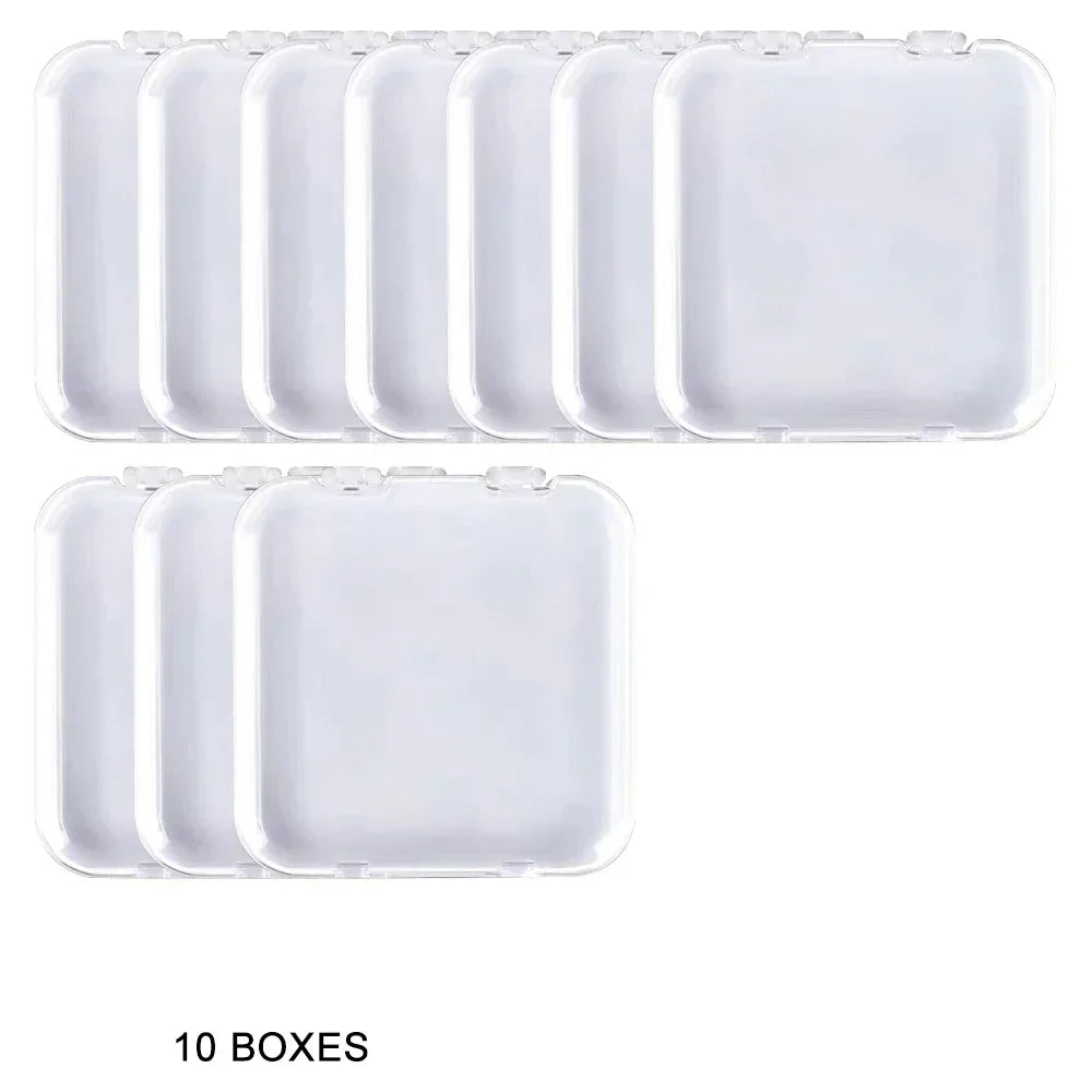 Clear Acrylic Press-On Nail Storage & Display Organizer Box Nail Storage Organizer QXL 10pcs White Set