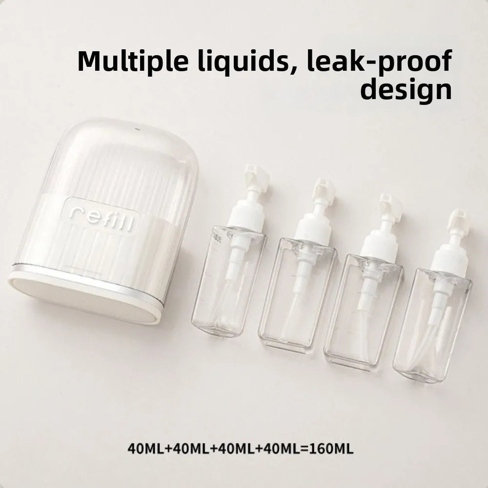 4-in-1 Leak-Proof Refillable Travel Toiletry Bottles Set Travel Bottle Set QXL