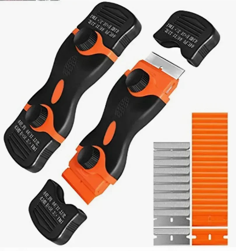 Razor Blade Scraper | Glass, Vinyl Film & Adhesive Remover Blade Scraper Tool QXL 1knife 20 blade M333 Orange