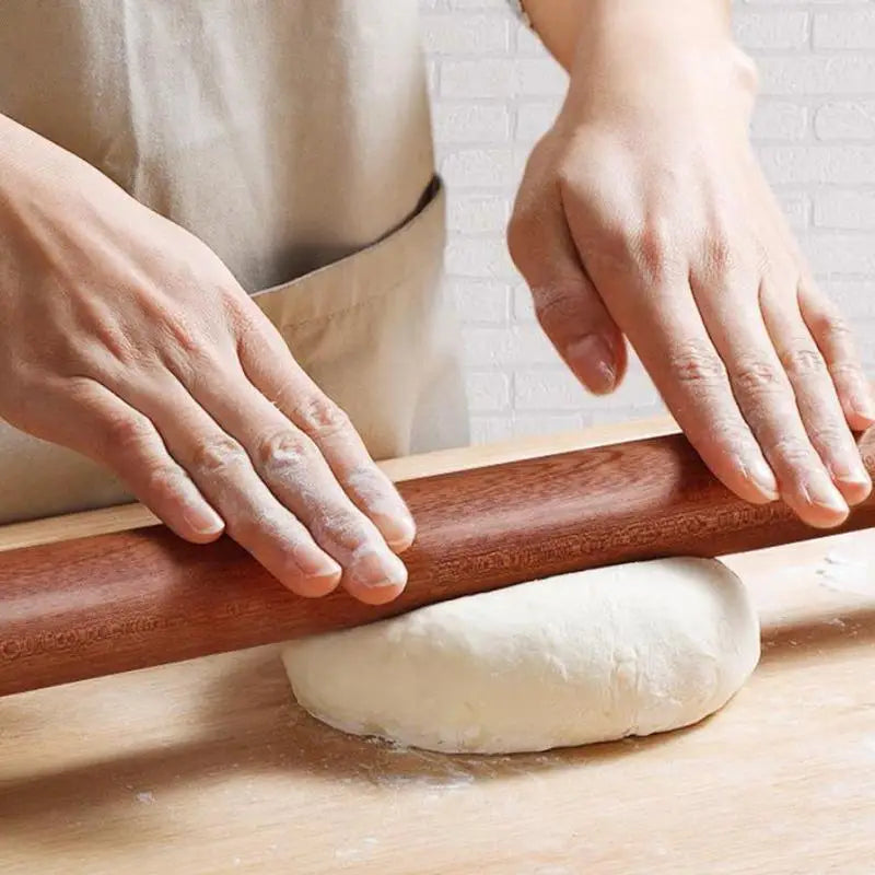30cm Ebony Wood Rolling Pin | Non-Stick Lacquer-Free Wooden Rolling Pin QXL
