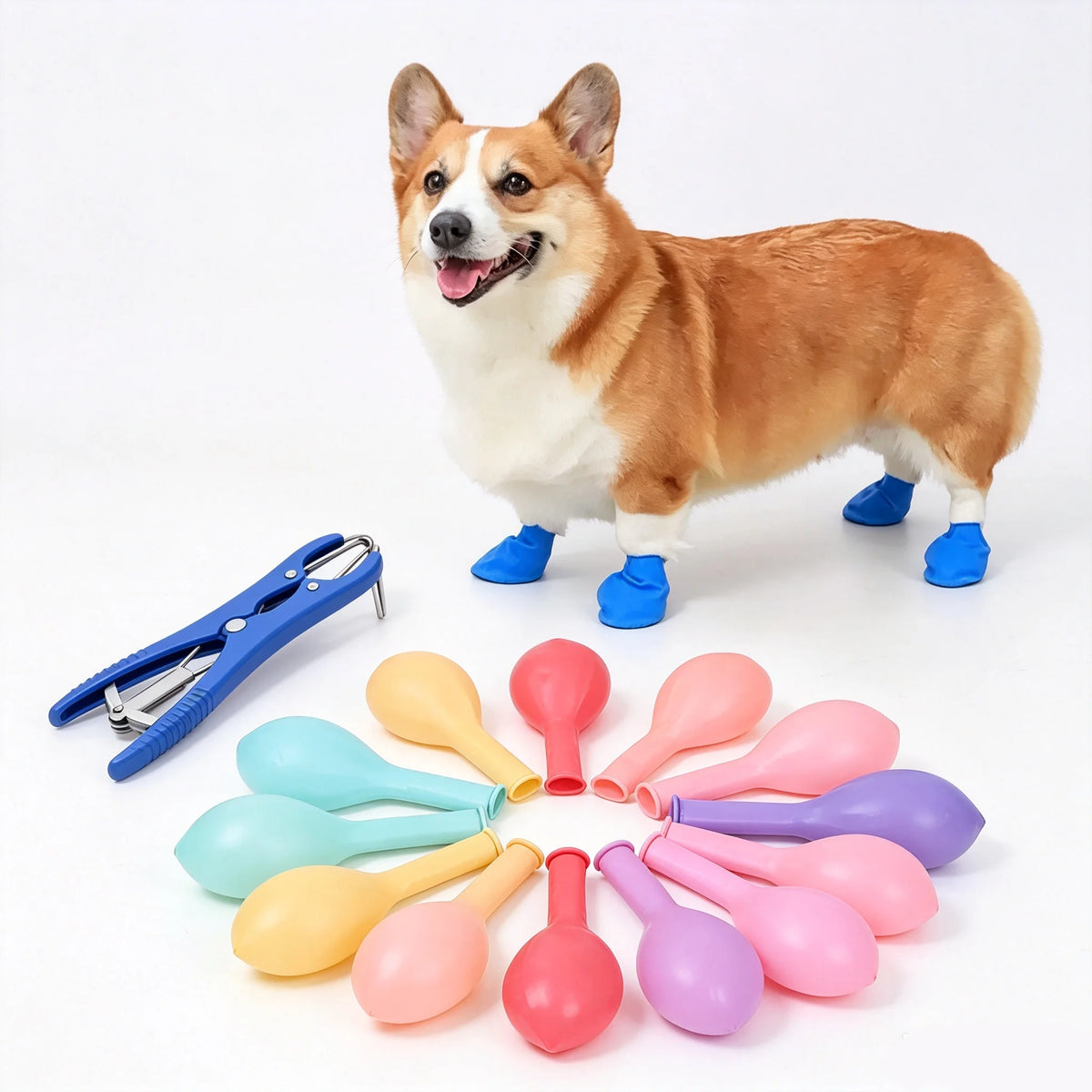 Disposable Dog Balloon Paw Boots with Expander Plier Set Dog Paw Boots QXL