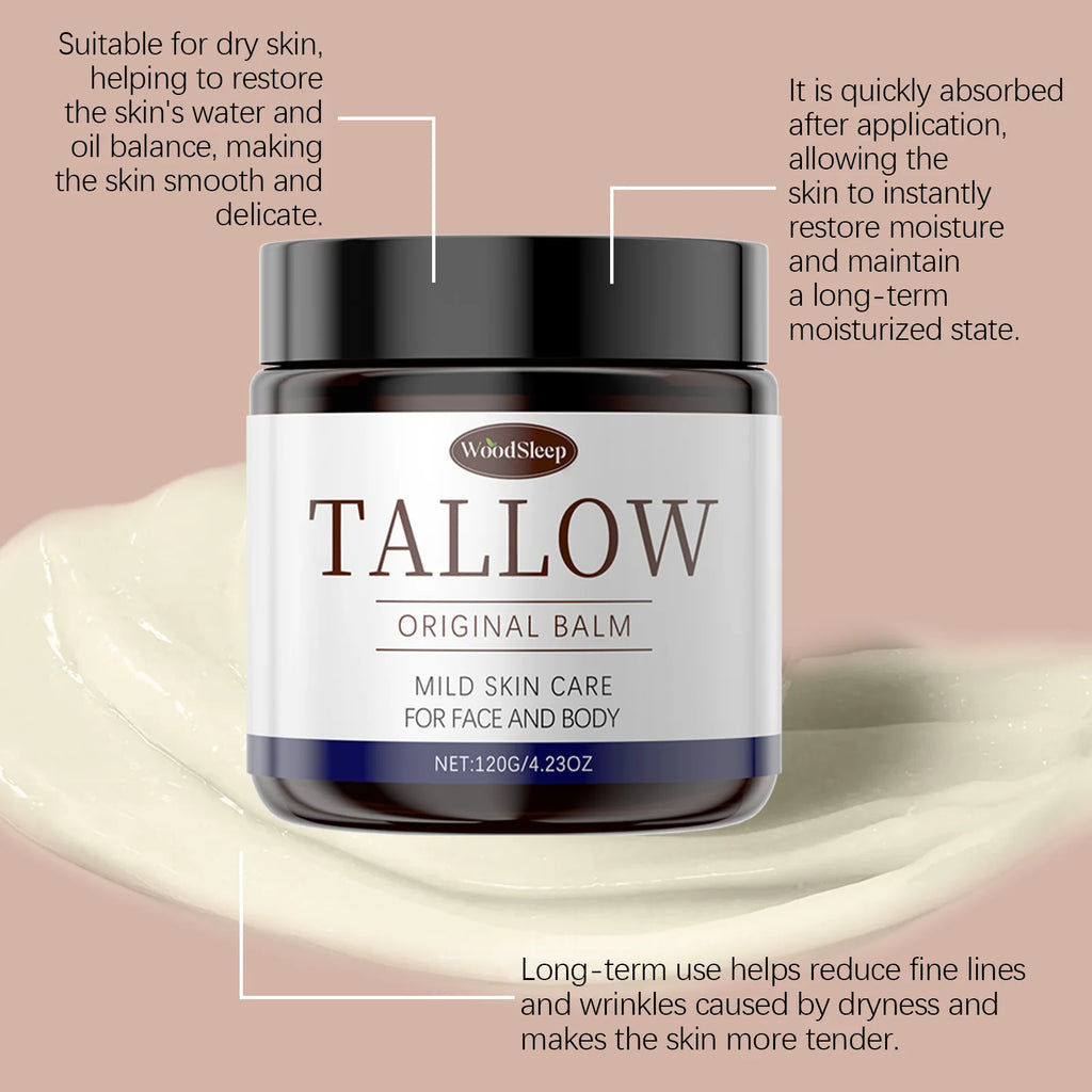 WOODSLEEP Tallow Honey Balm 120g – Deep Moisturizing Skin Balm Moisturizing Body Balm QXL