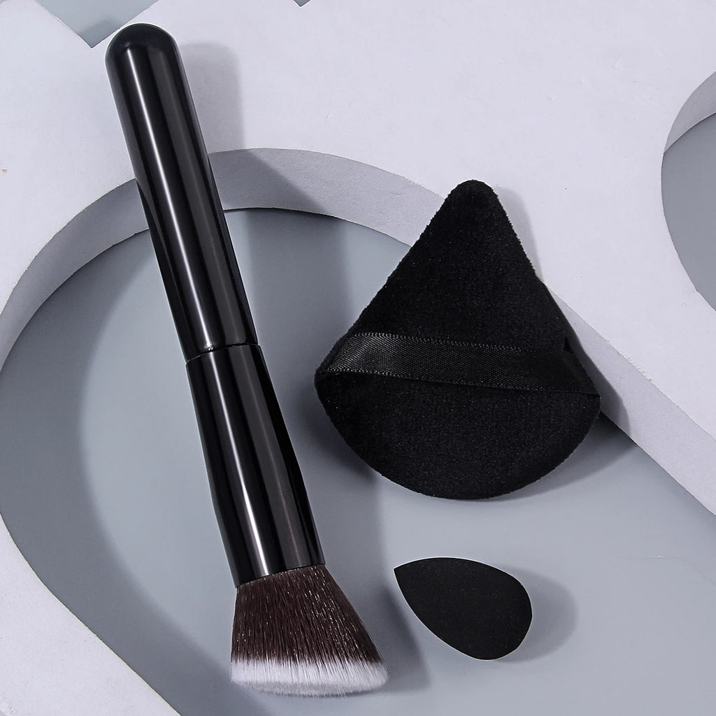 KOSSHOW 3-Pc Foundation Brush & Sponge Makeup Set Makeup Brush Set QXL