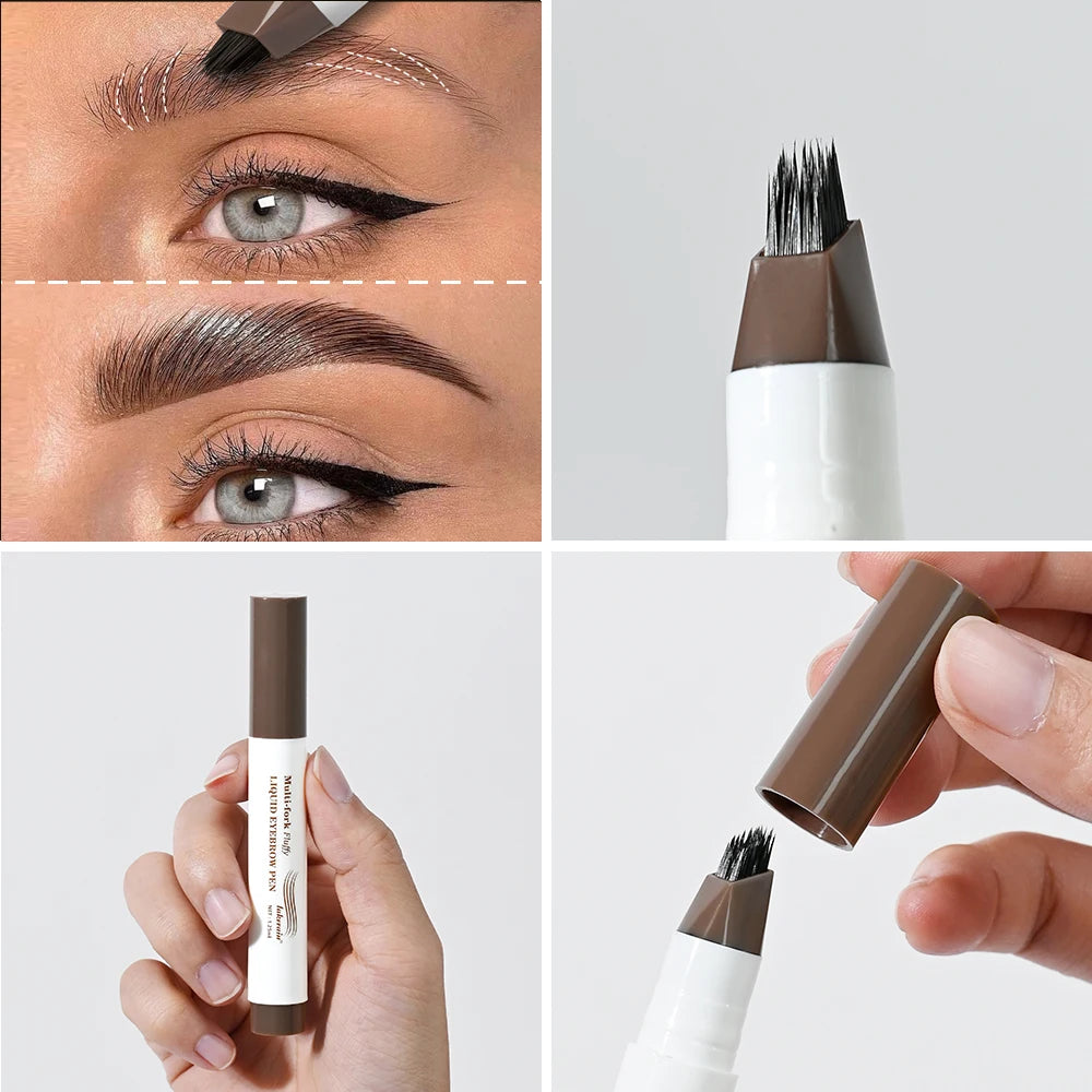 4D Microblading Eyebrow Pen | Waterproof Multi-Fork Brow Pencil Eyebrow Pen QXL