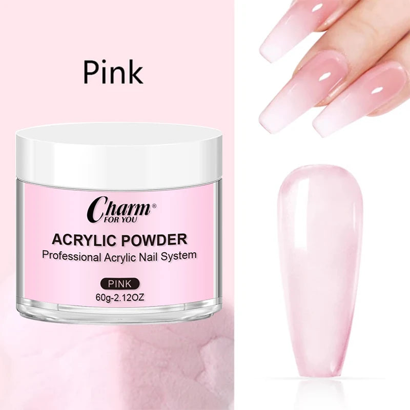 60g Acrylic Crystal Nail Powder – French Manicure & Extensions Acrylic Nail Powder QXL 60g pink