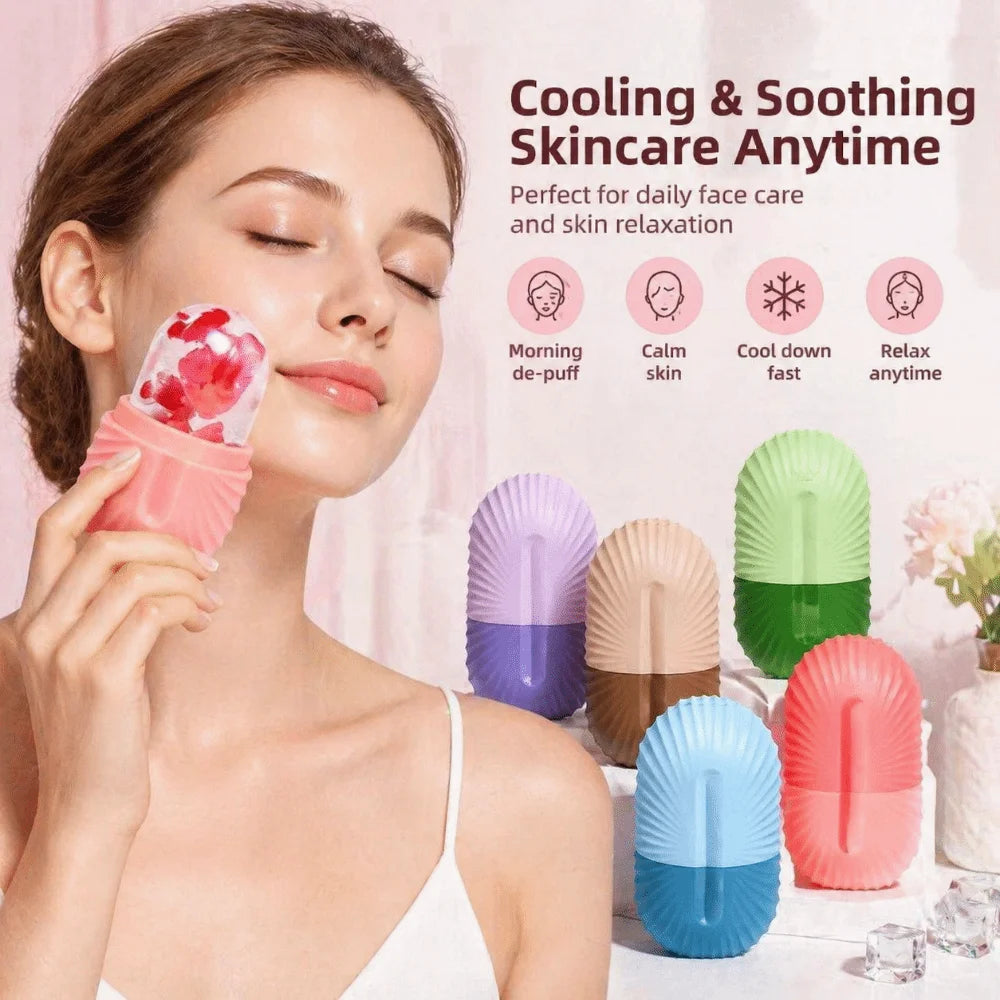 Silicone Ice Face Roller | Cooling De-Puffing Skincare Tool Ice Face Roller QXL