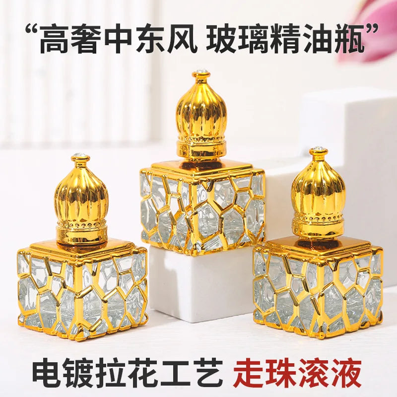 10ml Gold Crown Cap Glass Perfume Refill Bottle | Roll-On Perfume Refill Bottle QXL