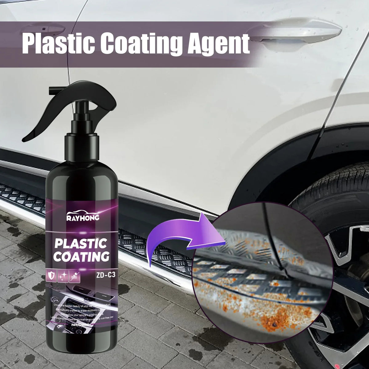 Rayhong 120ml Rust Removal Spray – Wheel & Metal Cleaner Rust Removal Spray QXL