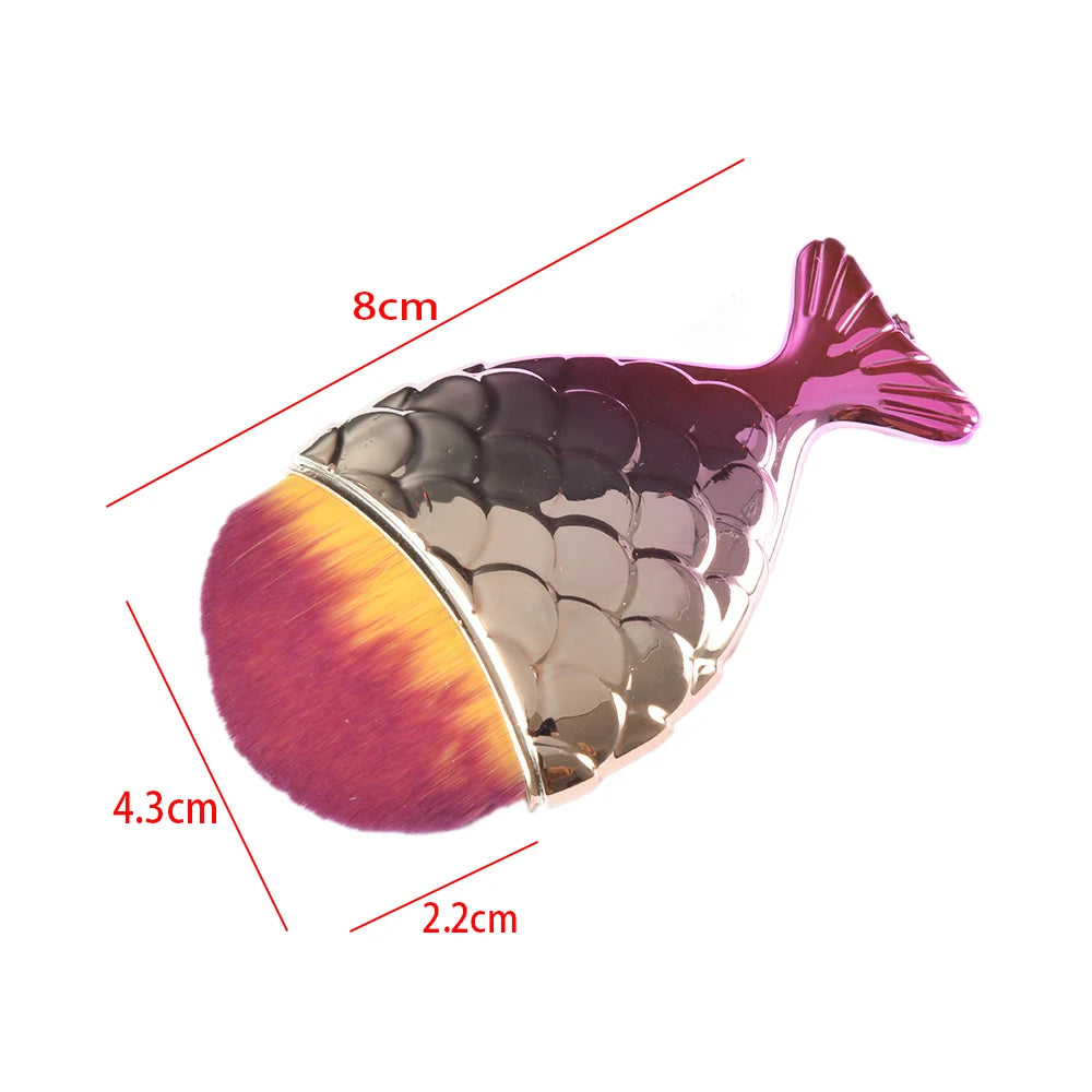 Mermaid Tail Nail Dust Brush | Soft Fishtail Manicure Tool Nail Dust Brush QXL