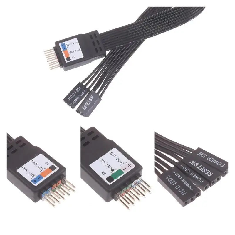 Motherboard 9-Pin Front Panel Extension Cable 20/30/50cm PC Header Extension Cable QXL