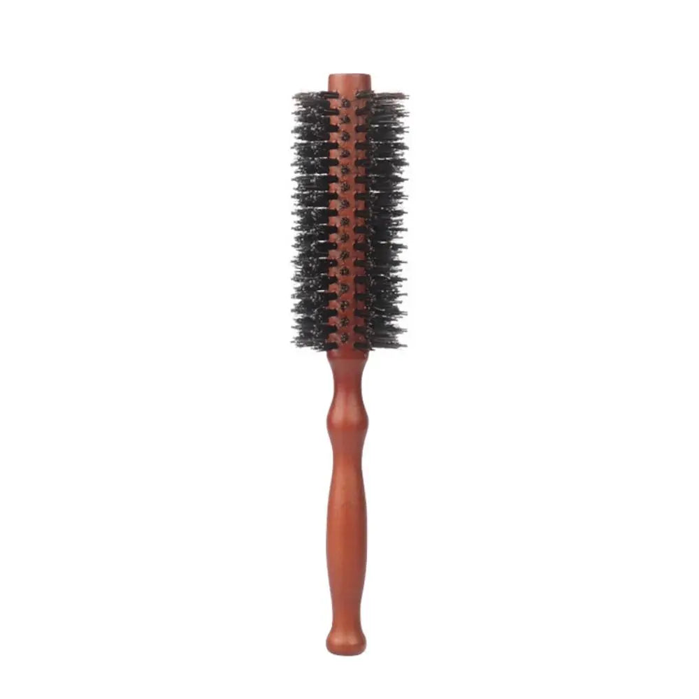 Anti-Static Boar Bristle Round Hair Brush | Wooden Handle Round Hair Brush QXL