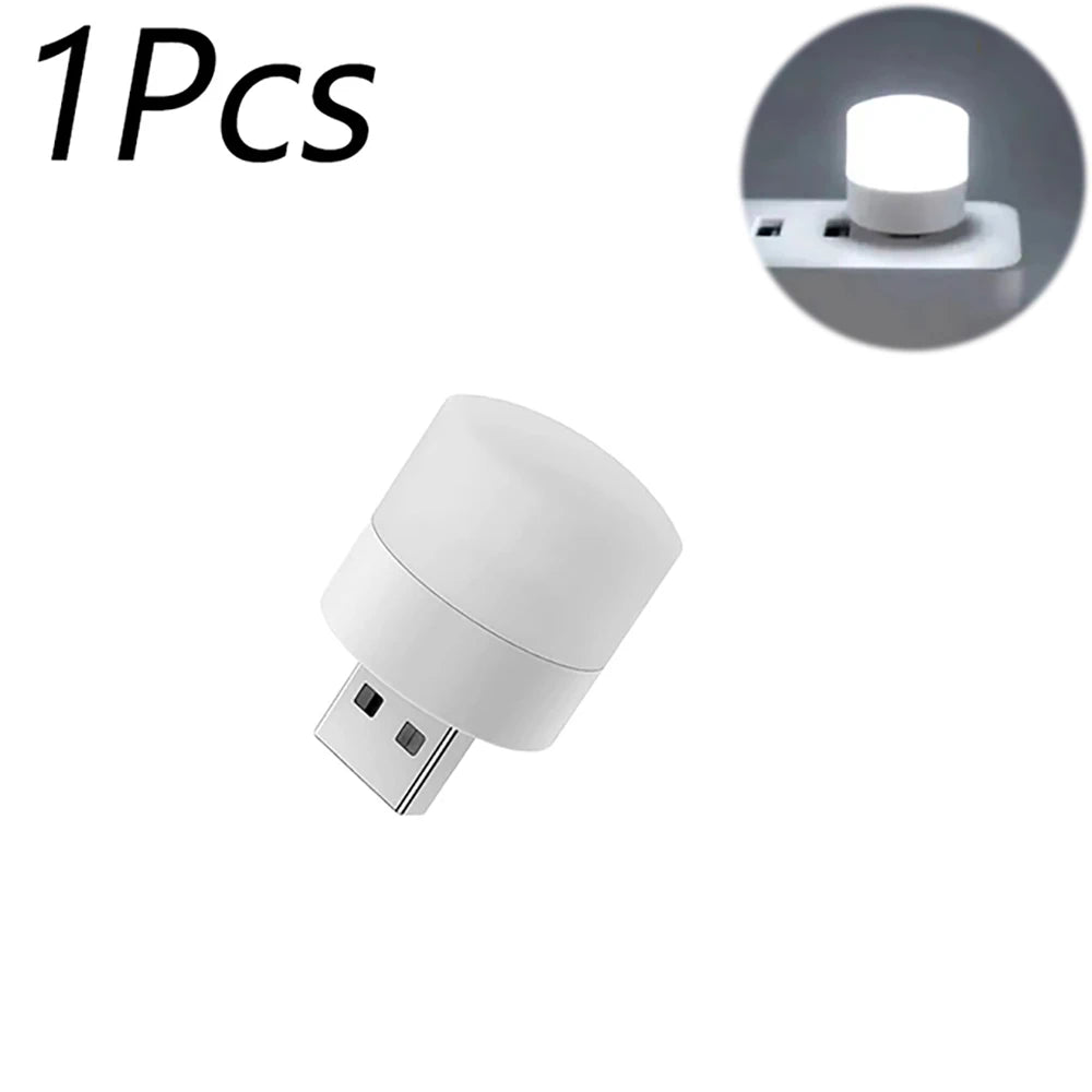 Mini USB LED Night Light Warm White – 1 or 10-Pack USB Night Light QXL 1pcs White