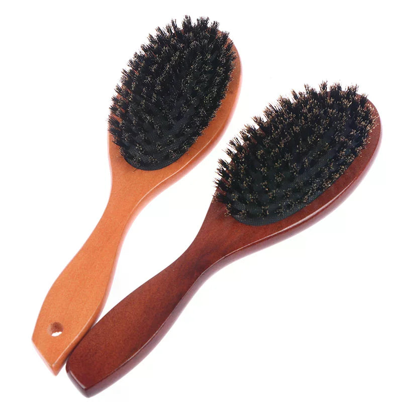 Wood Handle Beard Brush | Imitation Boar Bristle Grooming Beard Grooming Brush QXL