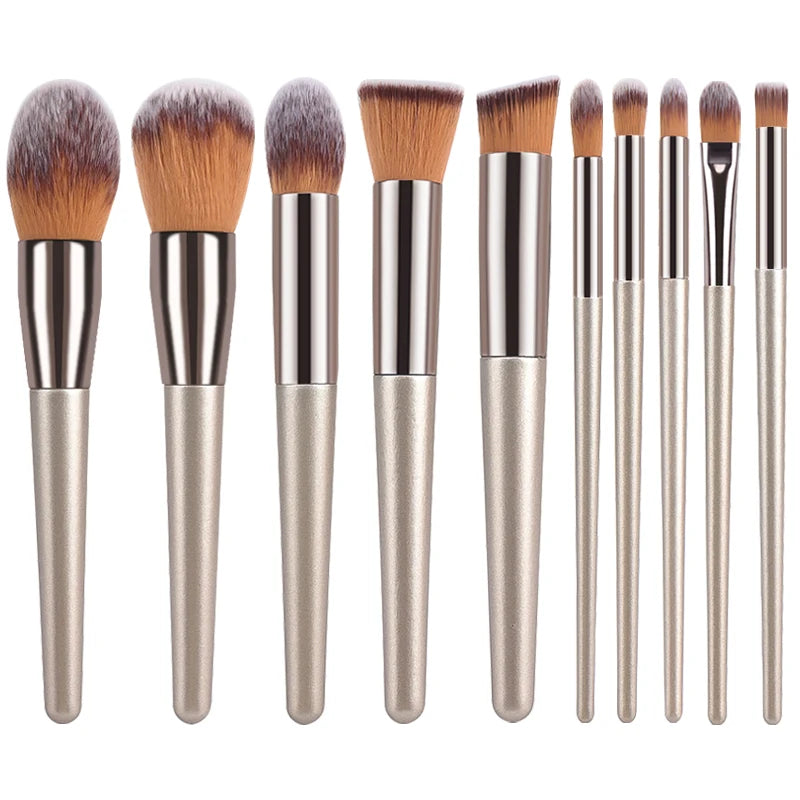 14-Piece Synthetic Makeup Brush Set – Face & Eye Makeup Brush Set QXL 10pcs