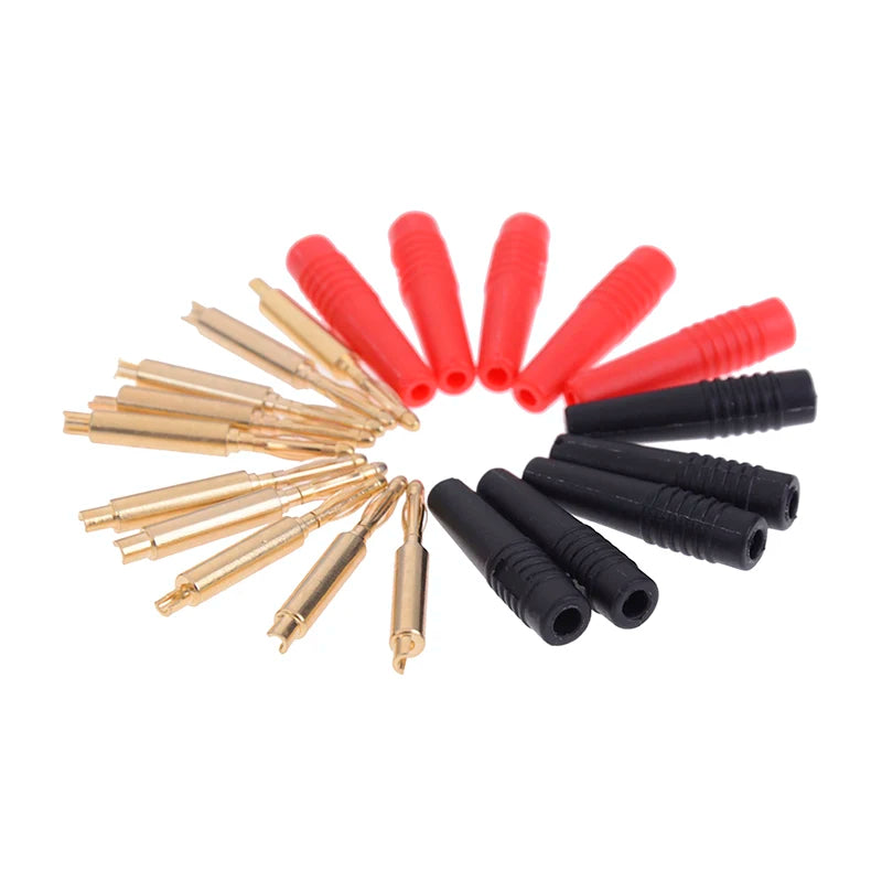 10-Pack 2mm Gold-Plated Solder Banana Plug Connectors Banana Plug Connector QXL