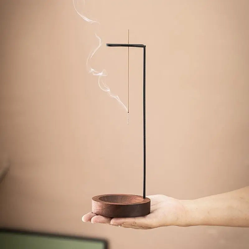 Upside Down Incense Burner Stick Holder | Wood & Metal Decor Incense Holder QXL