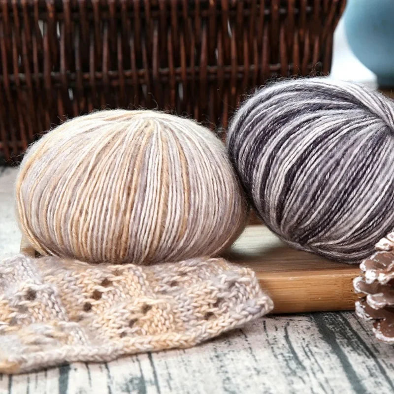 Rainbow Wool Alpaca Blend Yarn Ball | Worsted Weight 50g Knitting Crochet Yarn QXL