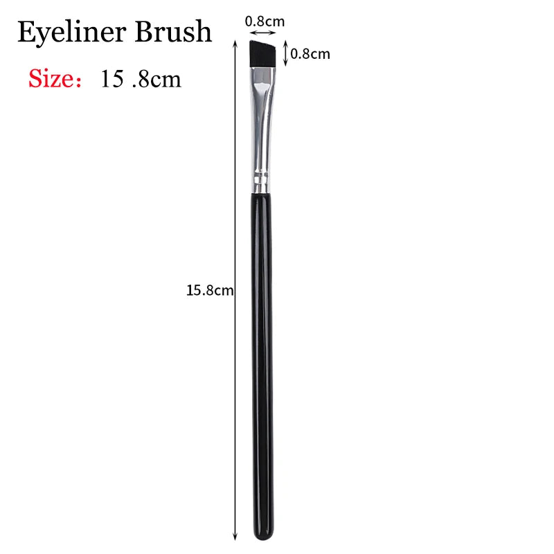 Angled Eyebrow & Eyeliner Brush | Soft Synthetic Flat Tip Eyebrow Eyeliner Brush QXL 16