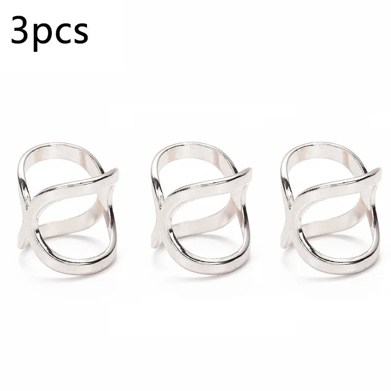 3-Pack X-Shape Metal Scarf Clips & Brooch Buckles for Women Scarf Clip Brooch QXL Silver 3pcs 2.5cm