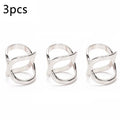 3-Pack X-Shape Metal Scarf Clips & Brooch Buckles for Women Scarf Clip Brooch QXL Silver 3pcs 2.5cm