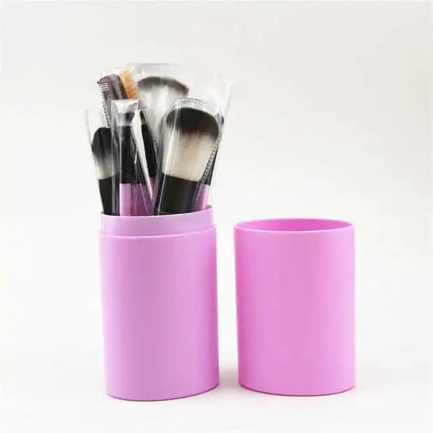 12-Piece Colorful Makeup Brush Set | Powder, Blush & Eye Brushes Makeup Brush Set QXL Light Pink