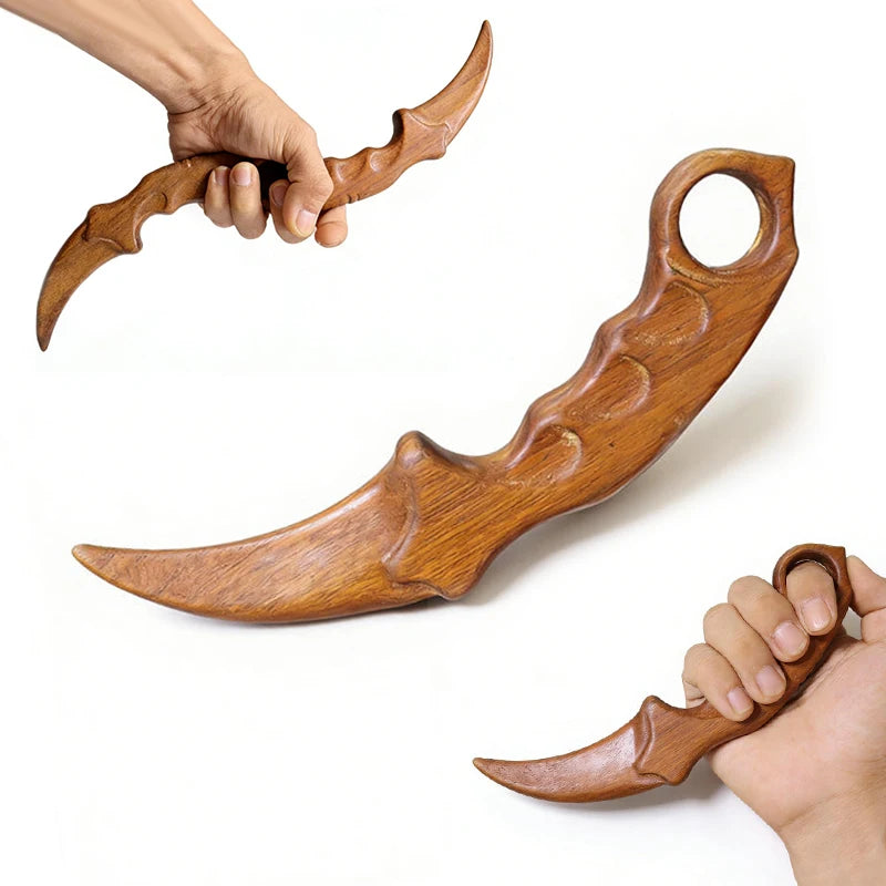 Golden Sandalwood Claw Knife | Hand-Carved Wooden Toy & Décor Wooden Toy Knife QXL