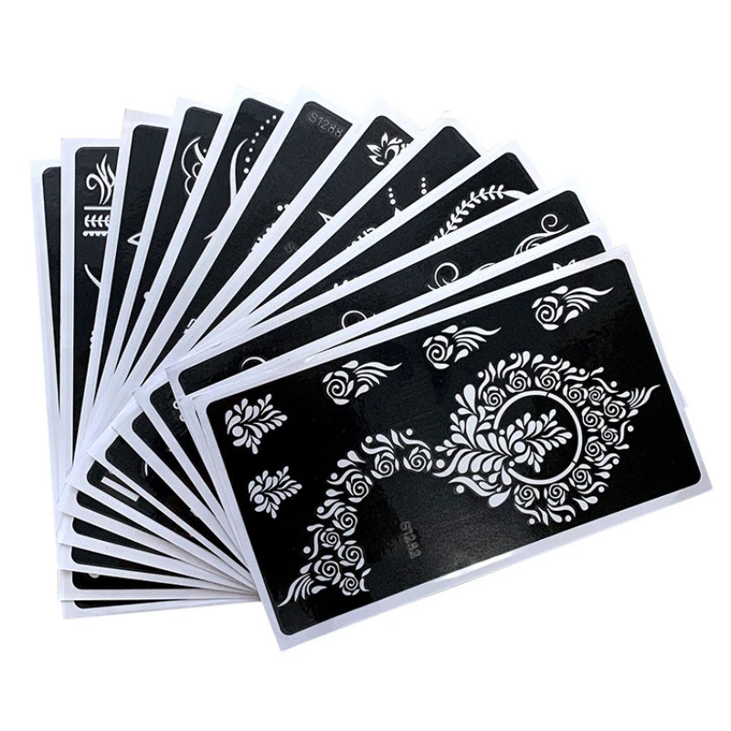 Indian Henna Hollow Tattoo Stencil | Temporary Body Art Template Tattoo Stencil Template QXL