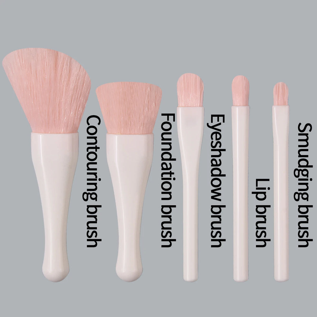 6-Piece Mini Shell Makeup Brush Set with Mirror Storage Makeup Brush Set QXL