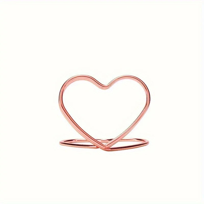 Double-Layer Heart-Shaped Metal Business Card Holder | Gold & Silver Business Card Holder QXL
