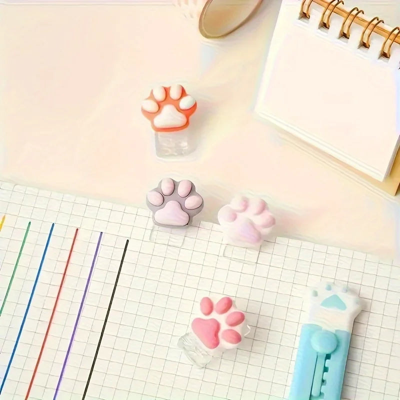 Kawaii Cat Paw Mini Binder Clips | Cute Journal Bookmark Clips Mini Binder Clips QXL