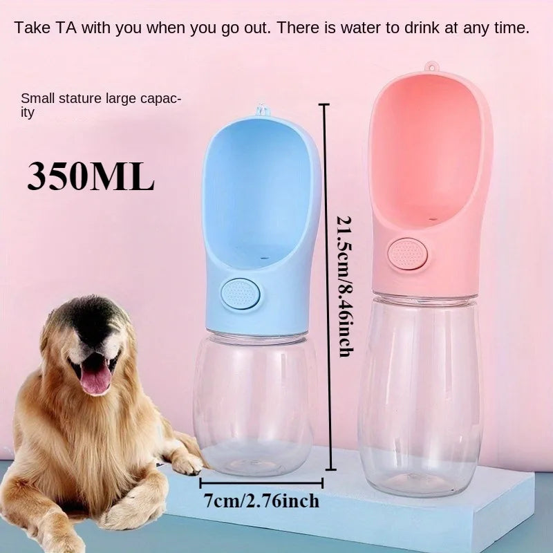 Portable Dog Water Bottle with Bowl – 350ml Leak-Proof Dog Water Bottle QXL