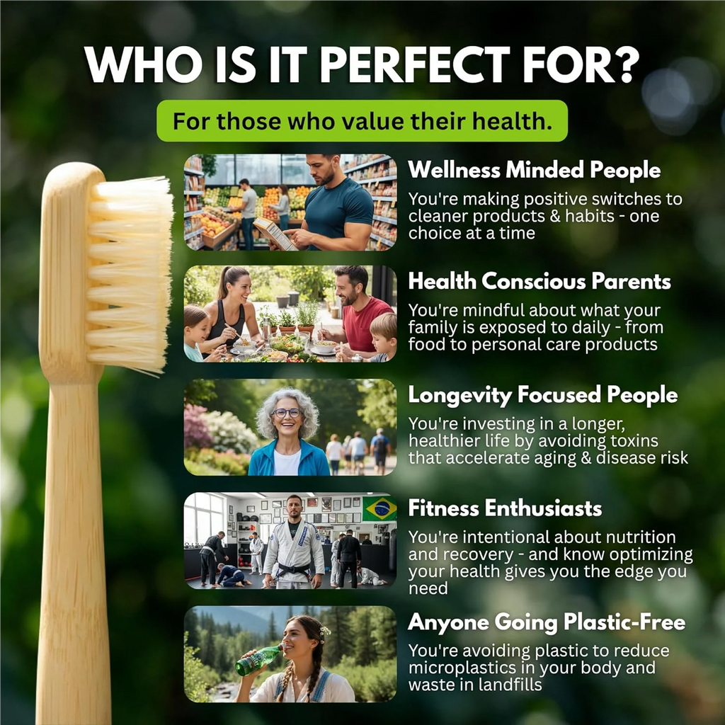10-Pack Boar Bristle Bamboo Toothbrush | Biodegradable Bamboo Toothbrush QXL