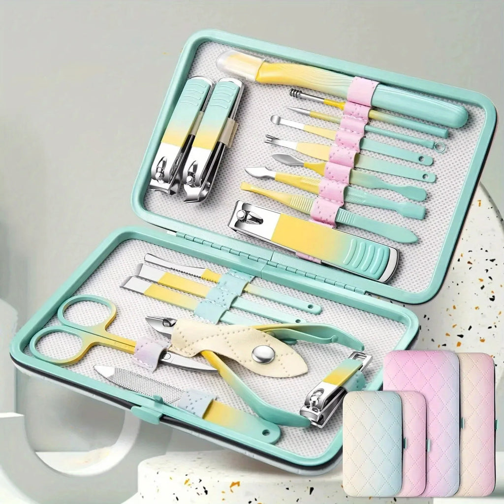 Stainless Steel Manicure & Pedicure Set | 7/10/18-Pc Travel Kit Manicure Pedicure Set QXL