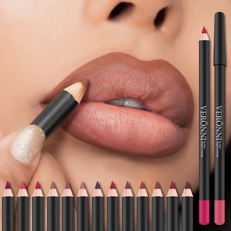 Matte Lip Liner Pencil – Waterproof Long-Lasting Lip Contour Pen Lip Liner Pencil QXL